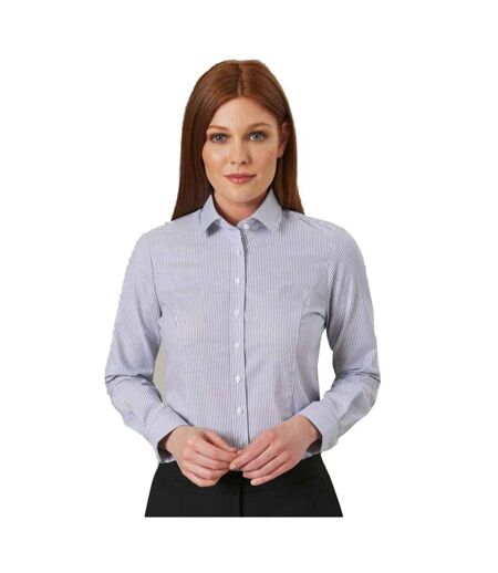Brook Taverner Womens/Ladies Mirabel Stripe Oxford Formal Shirt (Navy) - UTPC4654