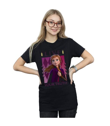 Disney - T-shirt FROZEN ANNA LIVE YOUR TRUTH - Femme (Noir) - UTBI24554