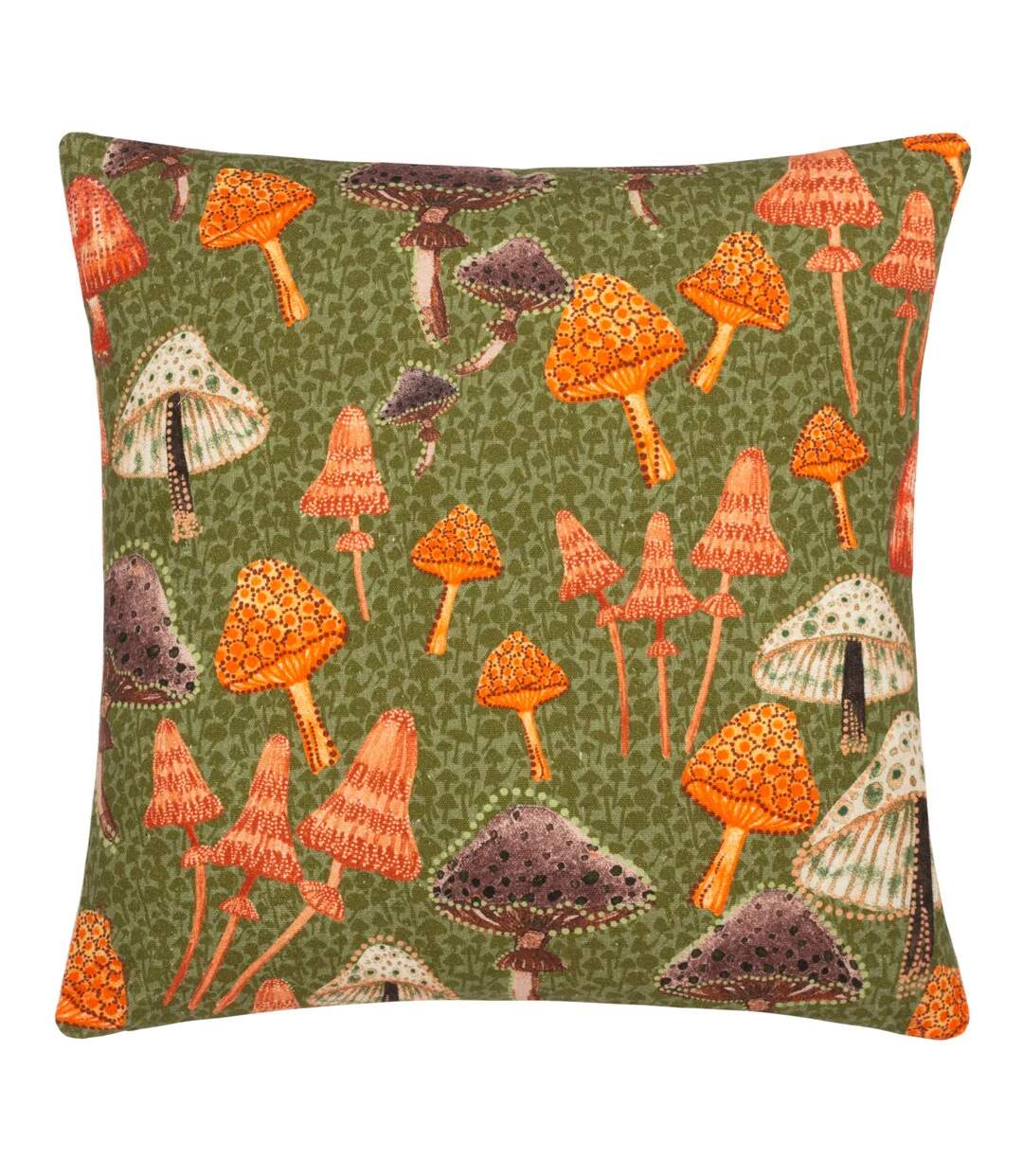 Abstract mushrooms cushion cover 45cm x 45cm green Furn