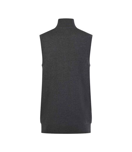 Mens plain full zip sleeveless gilet grey marl Henbury
