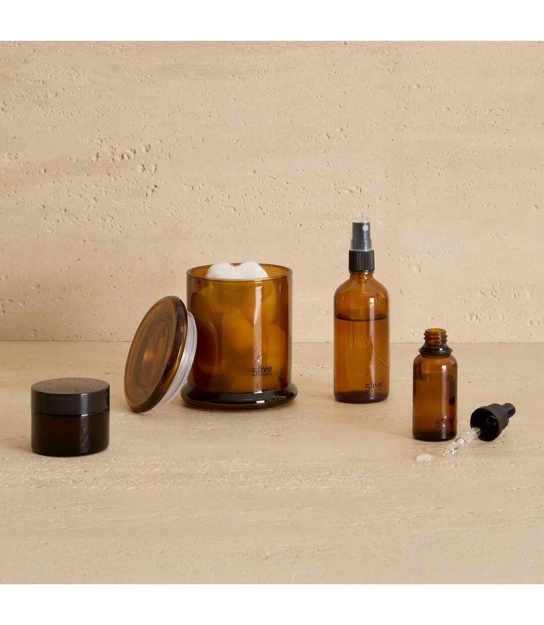 Pot à Crème en Verre Teinté 50ml Marron-3