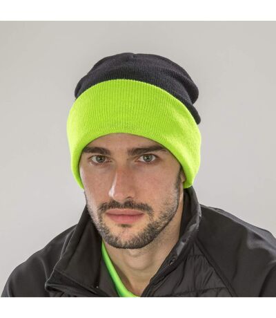 Black Compass Beanie Black Lime Green Result Genuine Recycled