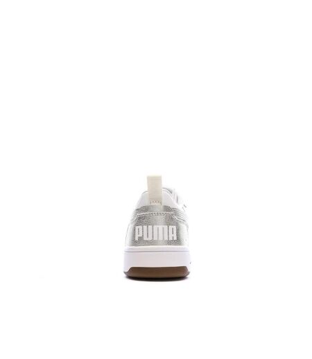 Baskets blanc/argent femme puma rebound v6 low metal