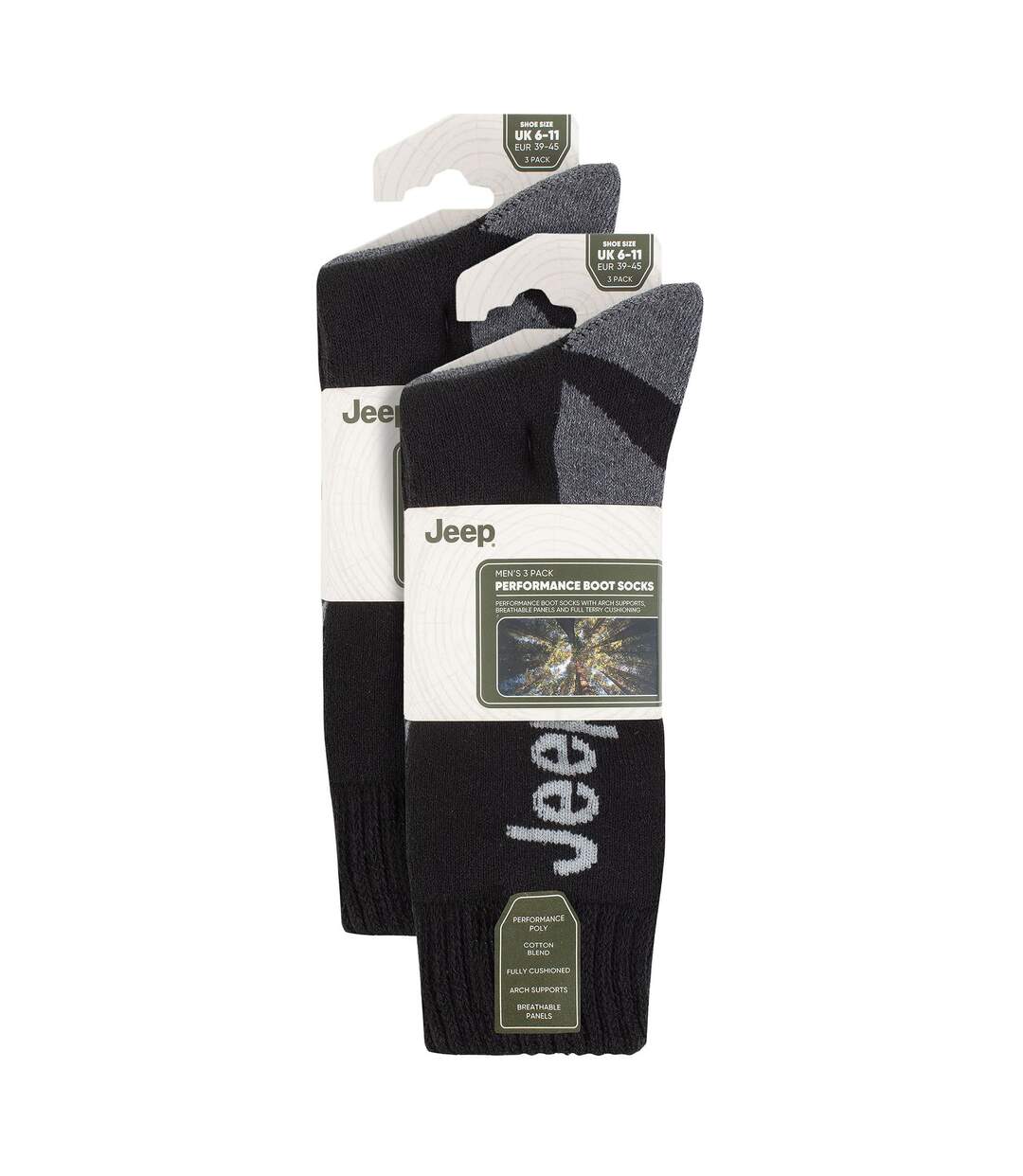 Mens 6 Pack Walking Boot Socks | Polyester Outdoor Socks for Hiking-2