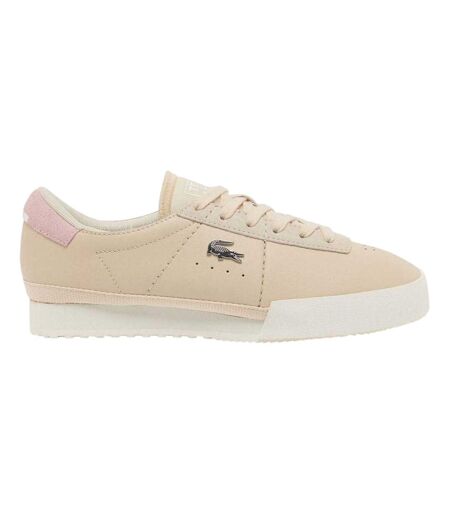 Womens/ladies Logo Leather Trainers Off White Lacoste