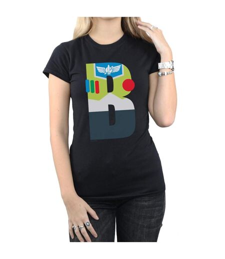 Disney Femme/Les femmes Alphabet B Is For Buzz Lightyear Cotton T-Shirt (Noir) - UTBI44286