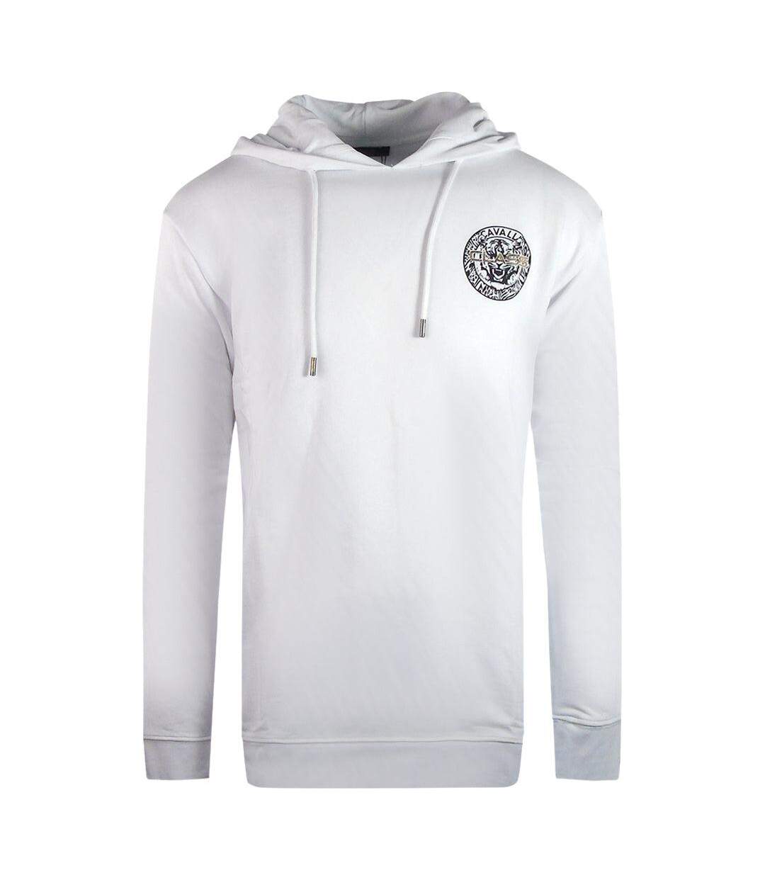 Sweat À Capuche Motif Logo Dans Cercle Homme Blanc Cavalli Class-1