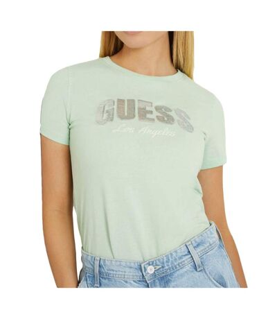 T-shirt vert femme guess gw4gi31i3z14 - s