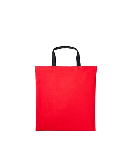 Varsity cotton shopper short handle tote one size fire red/black Nutshell