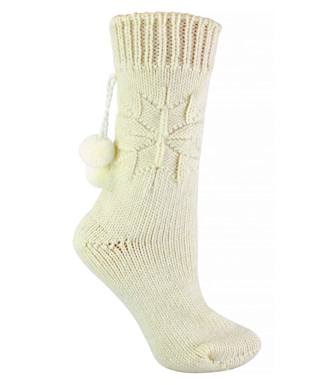 Chaussettes Laine Alpaga avec Pom Pon pour Femme-1