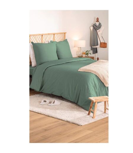 Parure de Lit 3 Pièces Percale 260x240cm Tilleul