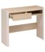 Console effet bois 1 tiroir ROUNDY - Beige-3