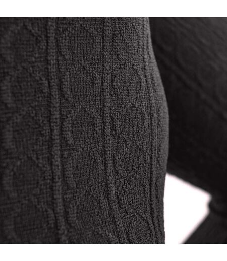 Couture Womens/Ladies Fashion Cable Fleece Tights (1 Pair) (Black) - UTLW427