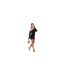 Robe Courte 1 Épaule Motif/style Superposé Femme Noir Missy Empire-1