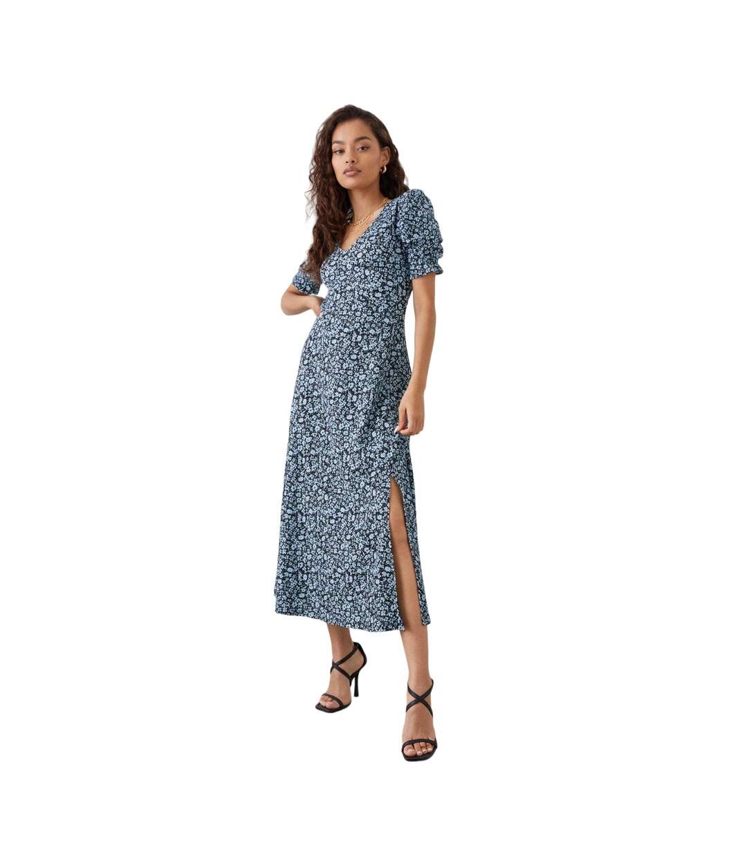 Robe mi-longue femme bleu Dorothy Perkins-1