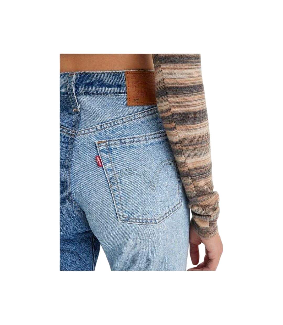 Womens/ladies 501 Original Jeans Two Tone Blue Indigo Levis-4
