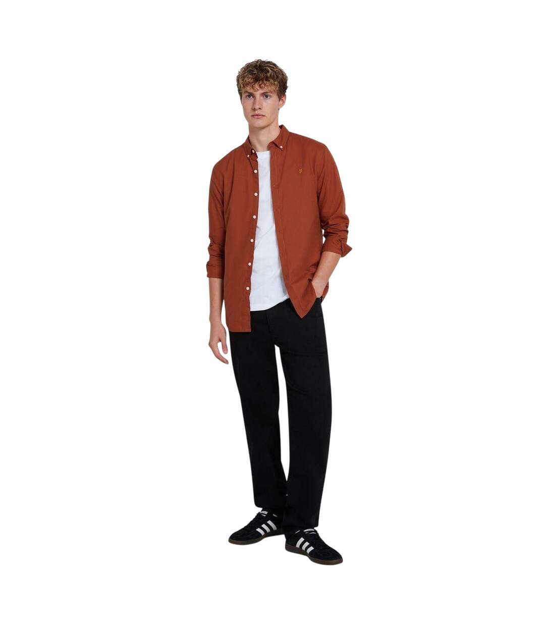 Chemise À Boutons Manches Longues Motif/style Rétro Homme Teck Farah-1