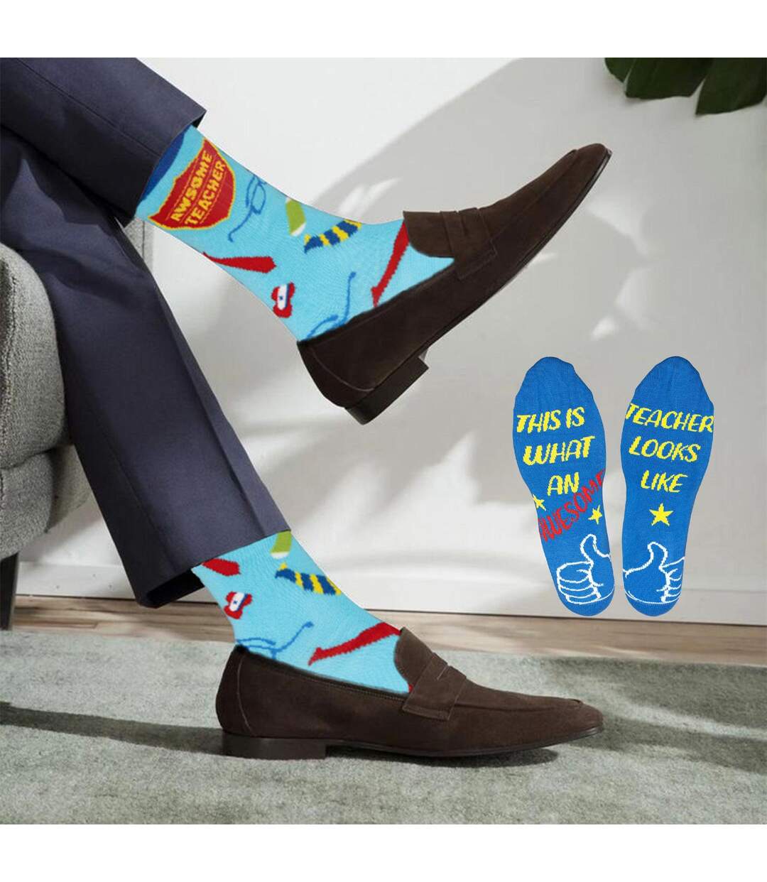 Pack Of 2  Mens Pack Teacher Cotton Socks  Multicoloured Public Dealz-4
