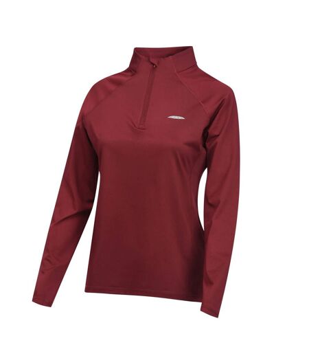 Womens/ladies Prime Long-sleeved Base Layer Top Maroon Weatherbeeta