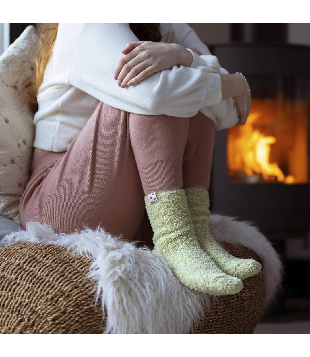 2 Pack Ladies Two Tone Cosy Bed and Home Socks - Warm Soft Relaxing Comfort-4