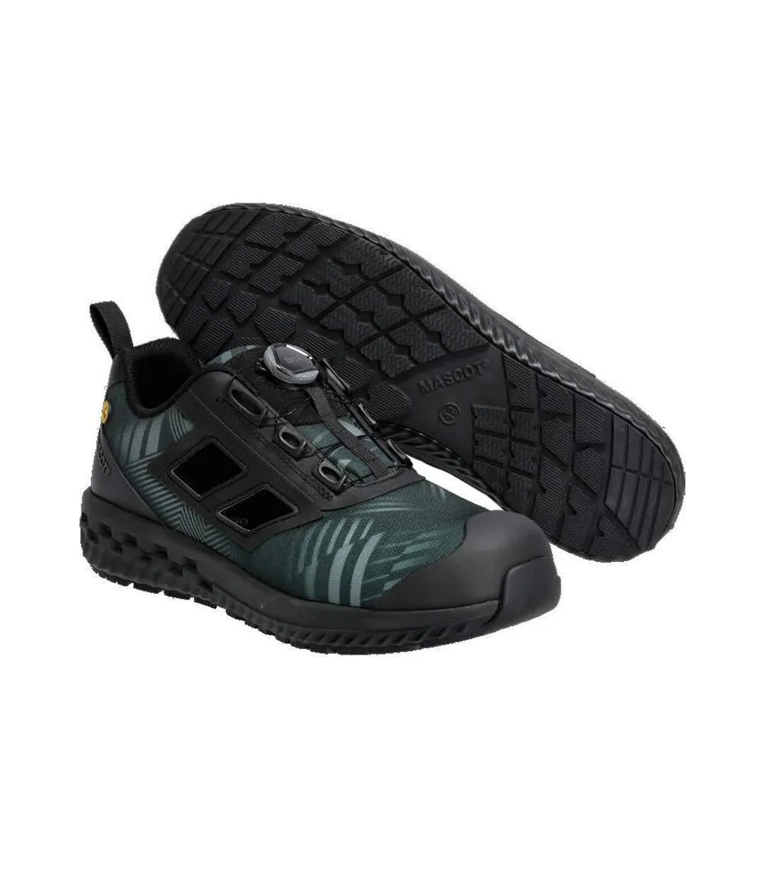 Mens Logo Safety Shoes Forest Green Black Mascot-4