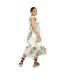 Womens/ladies tropical ruffle hem plus midi dress green Dorothy Perkins