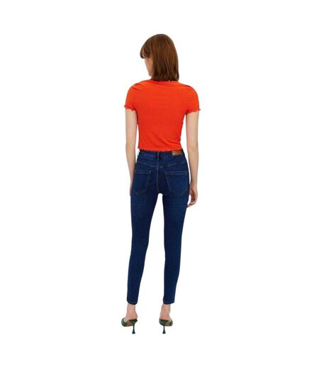 Womens/ladies Denim Skinny Jeans Dark Blue Vero Moda