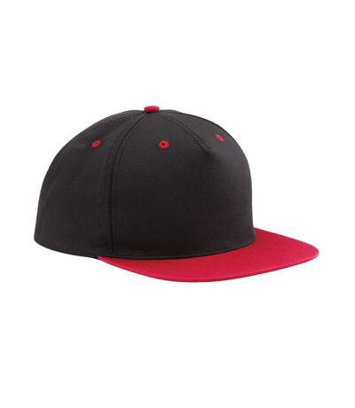 Beechfield Unisex Adult Contrast 5 Panel Snapback Cap (Black/Classic Red)