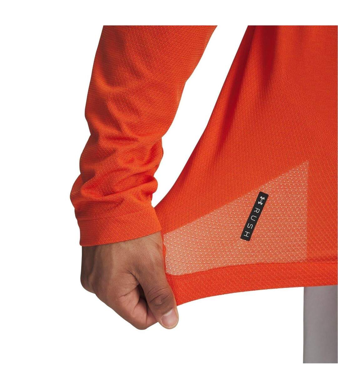 Mens Rush Long-sleeved Technical Top Orange Under Armour-3