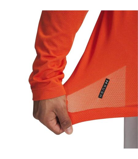 Mens Rush Long-sleeved Technical Top Orange Under Armour
