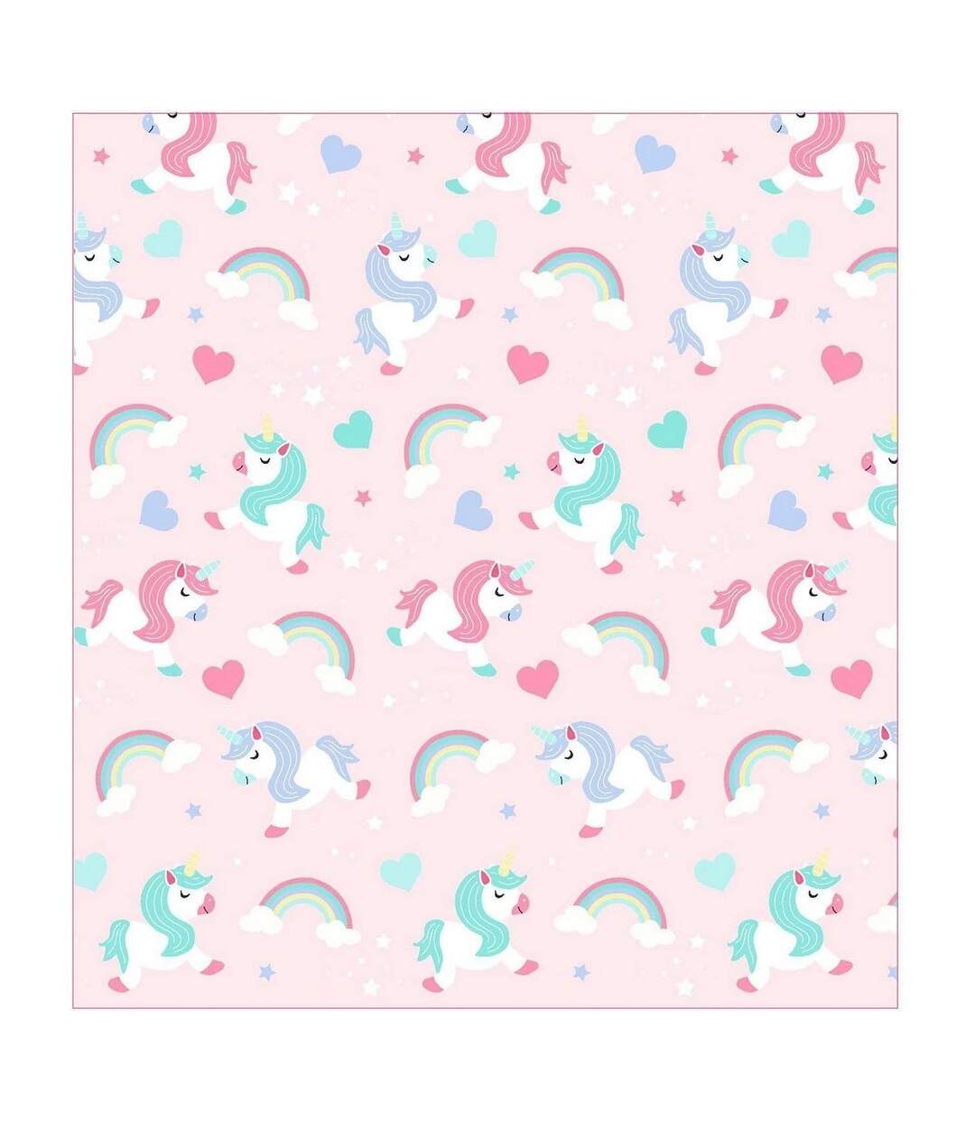 Pack of 2 I believe in unicorns lined curtains  72in x 66in pink Generic-2