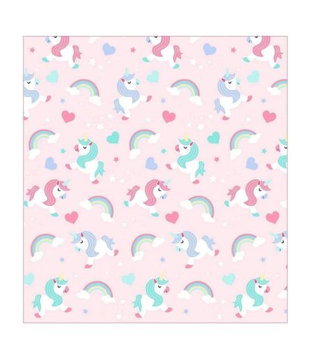 Pack of 2 I believe in unicorns lined curtains  72in x 66in pink Generic