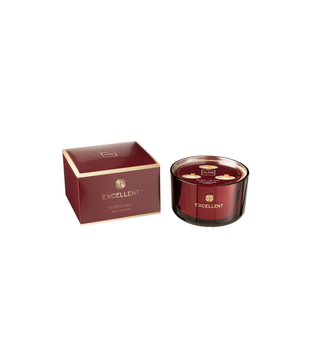 Bougie Parfumée Excellent 13cm Rose Champagne Rouge-1