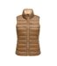 Doudoune sans manches marron/beige femme only talire - l-1