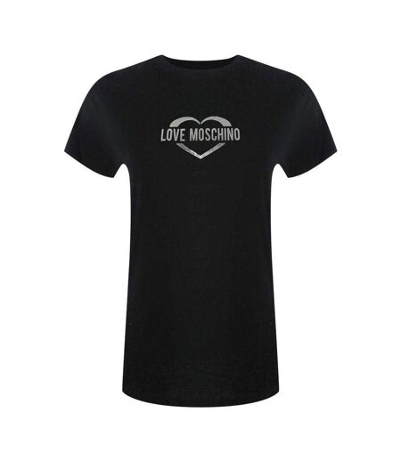 T-shirt Motif/style Cœur Brillant Femme Noir Love Moschino