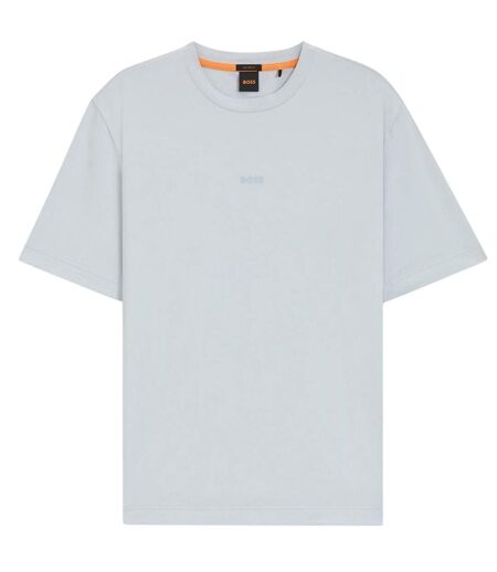 Mens Tchup Logo Oversized T-shirt Light Grey Boss