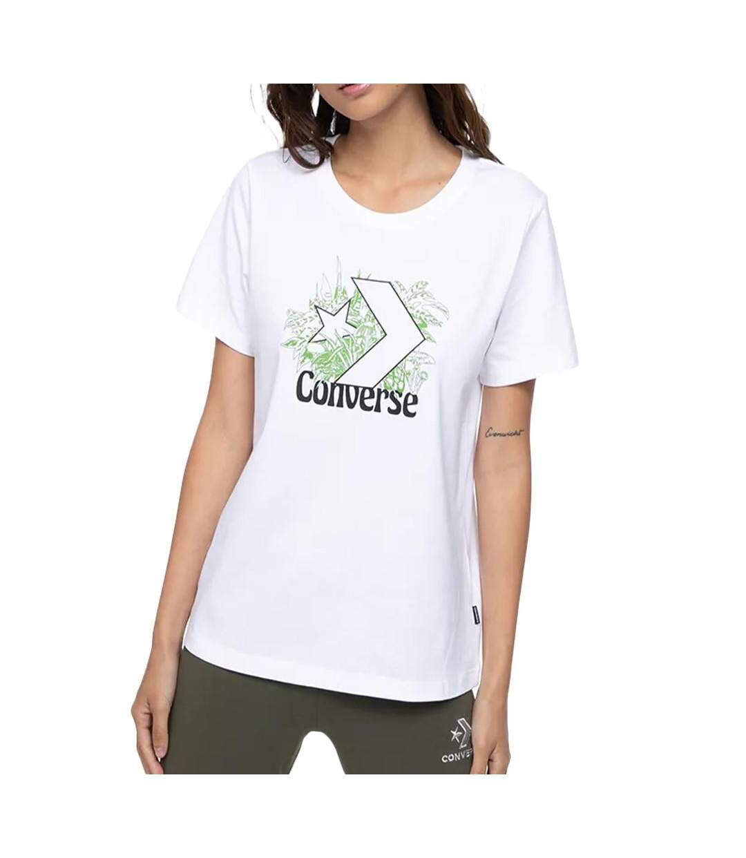 T-shirt Blanc Femme Converse 3219 - M-1