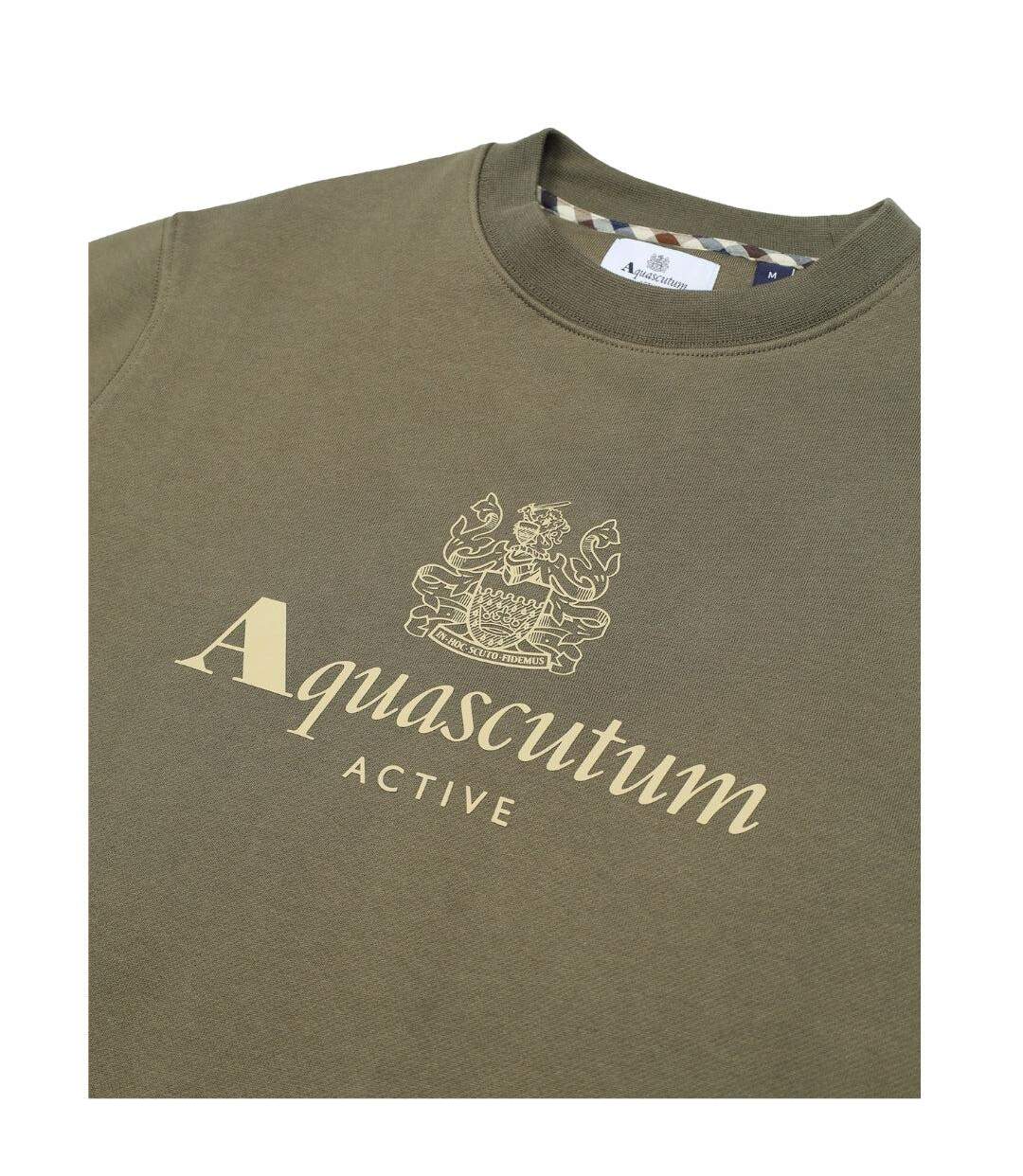 Sweat Sport Motif/style Gros Logo Homme Vert Militaire Aquascutum-3