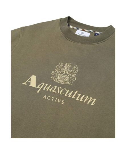 Sweat Sport Motif/style Gros Logo Homme Vert Militaire Aquascutum