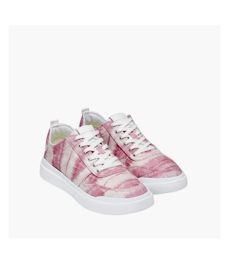 Womens/ladies grandpro rally tie dye canvas court trainers pink/optic white Cole Haan