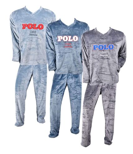 Pyjama Homme POLAIRE Long SWEET SECRET Q2748 POLO MARINE