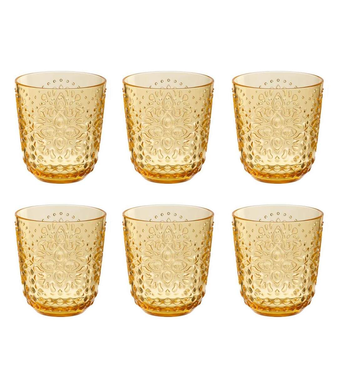 Lot de 6 Verres Réutilisables Barbra 47,3cl Jaune-1