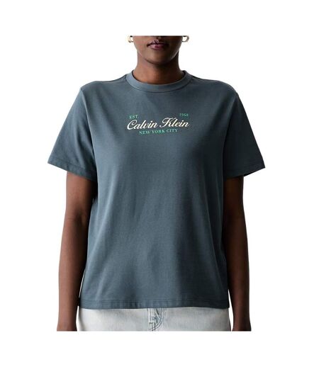 T-Shirt gris femme calvin klein jeans classic script