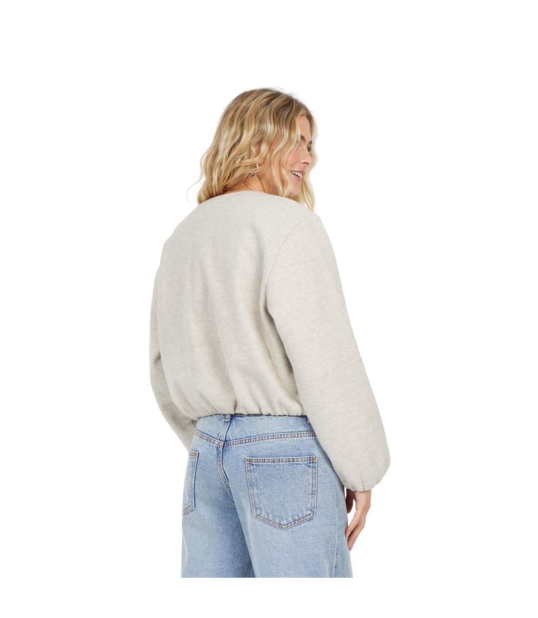 Blouson Aviateur Femme Blanc Cassé Chiné Brave Soul-3