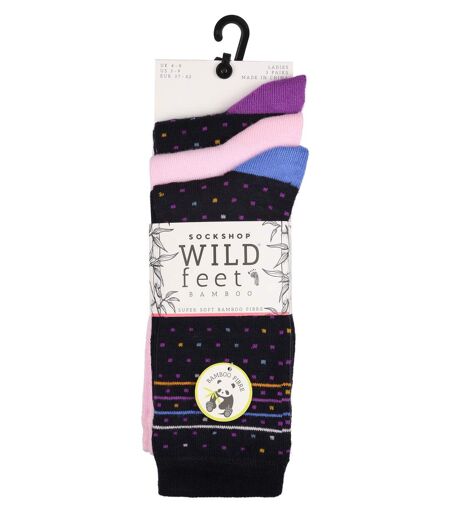 Wild Feet - 3 Pk Ladies Bamboo Socks | Polka Dot