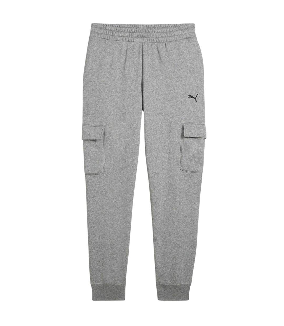 Mens Fleece Logo Cargo Trousers Grey Puma-2