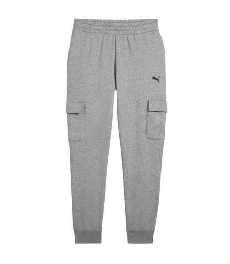 Mens Fleece Logo Cargo Trousers Grey Puma