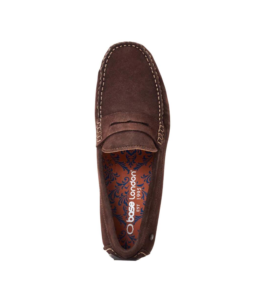 Mens Collins Driver Suede Loafers Dark Brown Base London-4