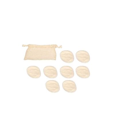 Lot de 8 Cotons Démaquillants Lavable 13cm Naturel