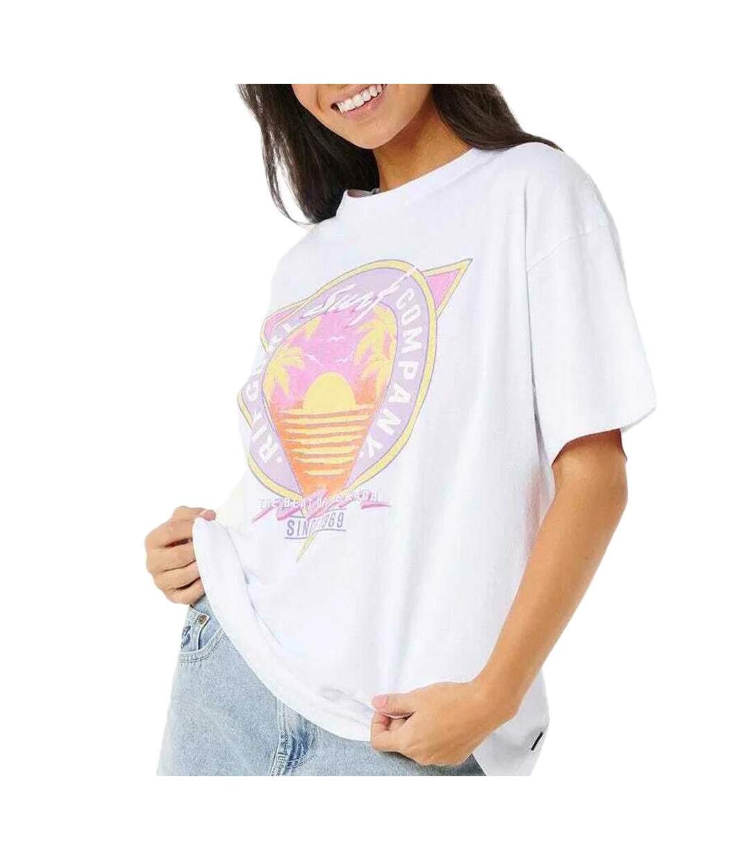 T-Shirt blanc femme rip curl vedra-1